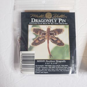 MILL HILL Rootbeer Dragonfly Pin MHDF3 Counted Glass Bead Cross Stitch Kit NEW